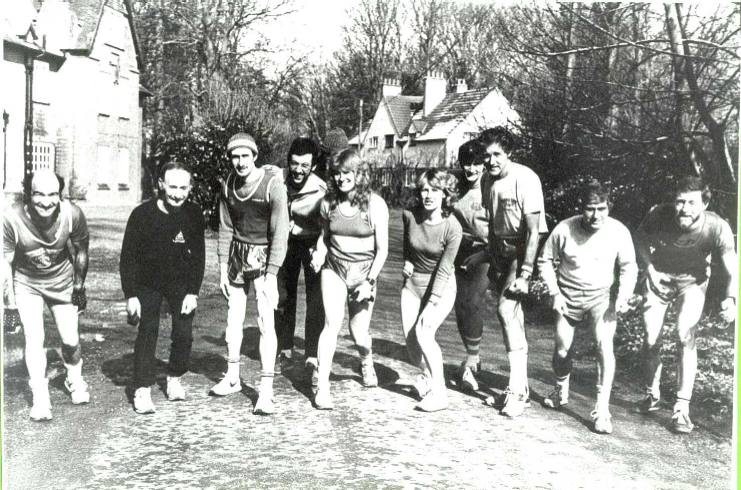 Runners on the club's first run, February 1983