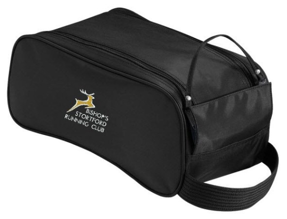 Black club shoe bag with embroidered logo
